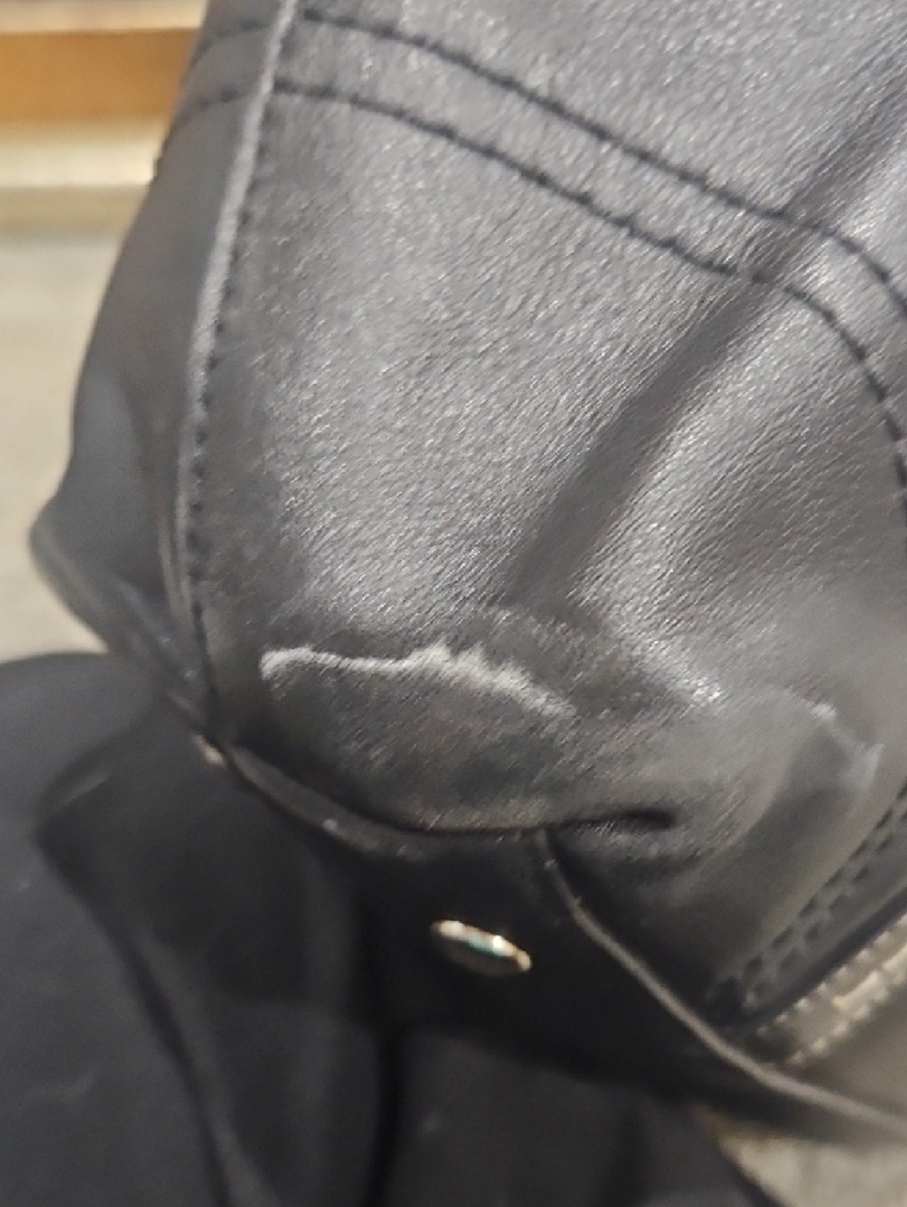 Coach Hampton Black Leather Tote with Contrast Stitching and Buckle Straps - Picture 11 of 13